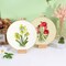4-Set Ribbon Flower Embroidery Kit for Beginners – Stamped Cross Stitch DIY Starter Kit with Floral Patterns, Hoops, Threads, and Colorful Ribbon Flowers